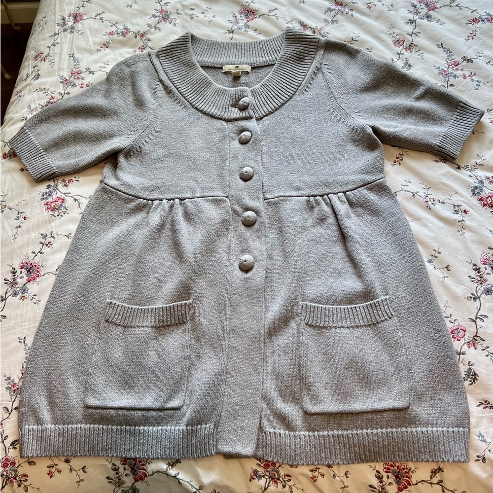 Banana Republic Gray Knit Cardigan in Organic Cotton